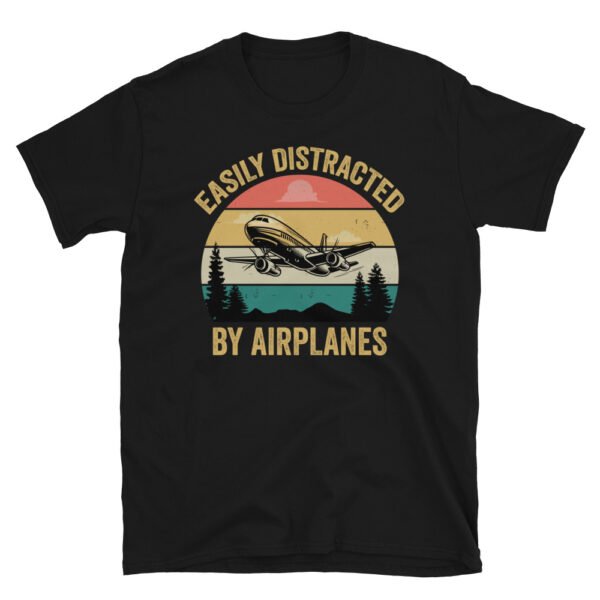 Easily Distracted by Airplanes, Gift for Airplane Lover, Aviation Shirt, Funny Pilot Shirt, Retro Vintage Plane, Aviator Shirt Birthday Gift