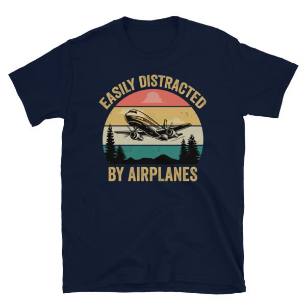 Easily Distracted by Airplanes, Gift for Airplane Lover, Aviation Shirt, Funny Pilot Shirt, Retro Vintage Plane, Aviator Shirt Birthday Gift - Image 2